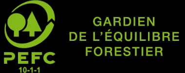 PEFC logo — guardian of forest balance.